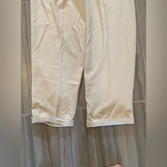 INC International Concepts Light Khaki Silk Slacks Women’s Size 12 Wide Leg - Picture 11 of 12